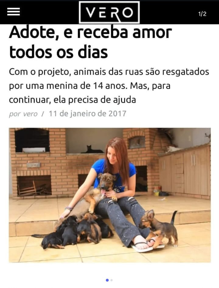 Registro do início do projeto com Veronica e animais resgatados